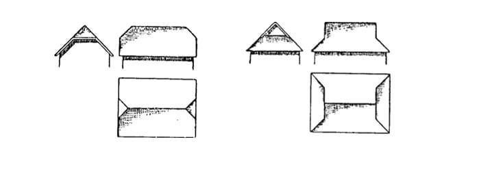 Полувальмовая полумансардная доманая форма двухскатной крыши дома