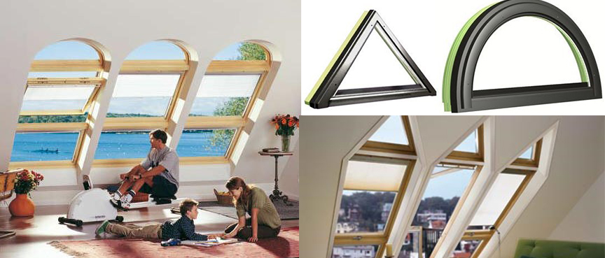 Треугольные и полукруглые мансардные окна-надставки